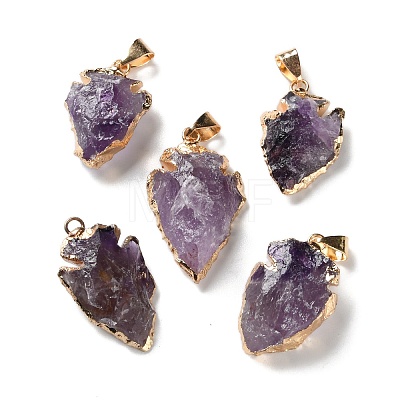 Raw Rough Natural Amethyst Pendants G-T073-23G-01-1