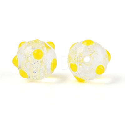 Handmade Foil Lampwork Beads Strands FOIL-T008-02G-1