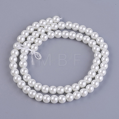 Eco-Friendly Dyed Glass Pearl Round Bead Strands X-HY-A008-6mm-RB001-1