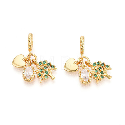 Brass Micro Pave Cubic Zirconia European Dangle Charms KK-N271-12G-1