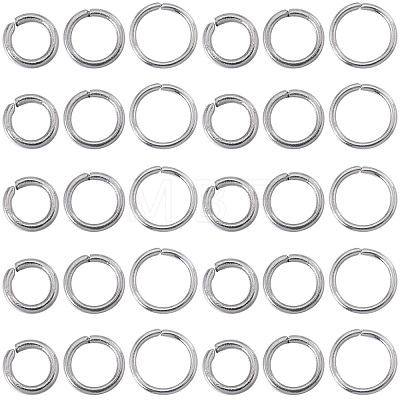 SOFPLATE 3000Pcs 3 Styles 304 Stainless Steel Open Jump Rings STAS-SP0001-68-1