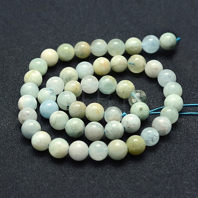 Natural Aquamarine Beads Strands G-P342-11-8mm-AB--1