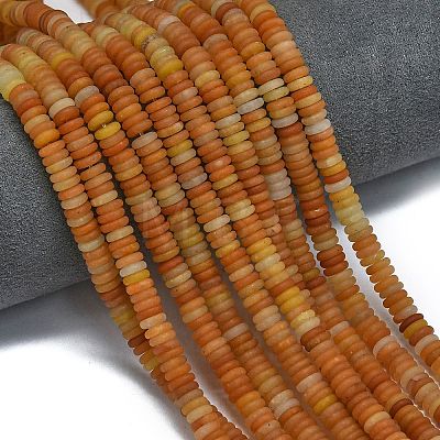 Frosted Natural Red Aventurine Beads Strands G-K389-C10-01-1