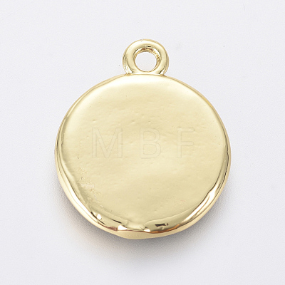 Golden Plated Brass Enamel Pendants KK-F807-04-G-1