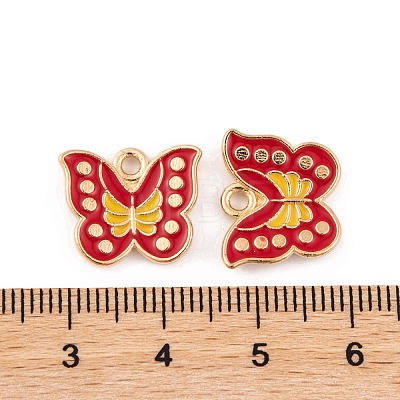 Light Gold Plated Alloy Enamel Pendants FIND-Q100-04KCG-03-1