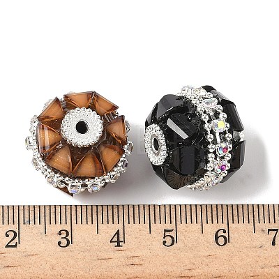 Acrylic Rhinestone Flower Ball Beads OACR-H053-01-1