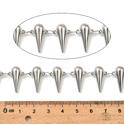 304 Stainless Steel Teardrop Link Chains CHS-G042-07P-1