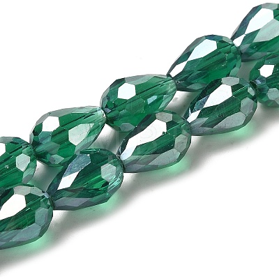 Electroplate Glass Beads Strands EGLA-D015-12x8mm-M-1