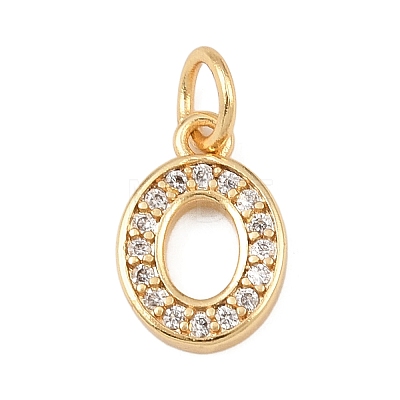 Brass Micro Pave Clear Cubic Zirconia Charms KK-G544-04G-10-1