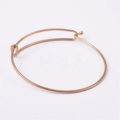 Adjustable Ion Plating(IP) 304 Stainless Steel Expandable Bangle Making BJEW-L604-09G-1