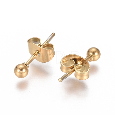 Ion Plating(IP) 304 Stainless Steel Stud Earrings EJEW-L215-57A-G-1