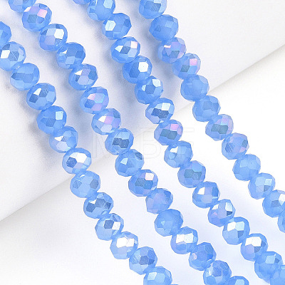 Electroplate Glass Beads Strands EGLA-A034-J6mm-B08-1