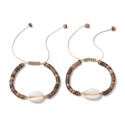 Shell and Coconut Bead Bracelets for Women BJEW-JB11515-1