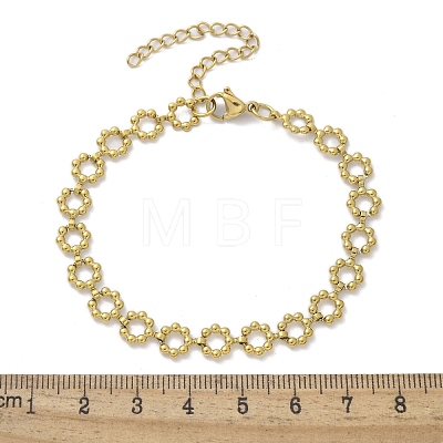 304 Stainless Steel Ring Link Chain Bracelets for Women BJEW-F488-21G-01-1