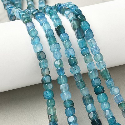 Natural Dragon Veins Agate(Dyed & Heated) Beads Strands G-G177-E15-03-1
