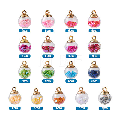 Transparent Glass Globe Pendant Sets GLAA-TA0003-01-1