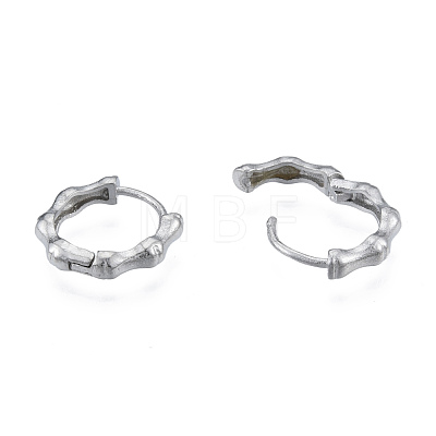 Non-Tarnish 316 Surgical Stainless Steel Bamboo Stick Hoop Earrings for Men Women EJEW-N052-12-1