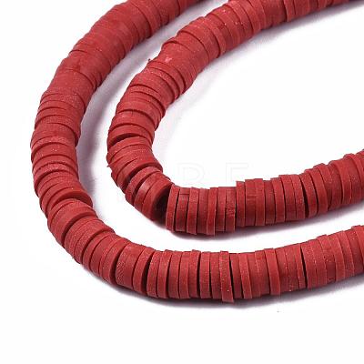 Handmade Polymer Clay Beads Strands CLAY-R089-6mm-036-1