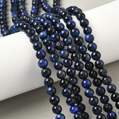 Grade B Natural Tiger Eye Beads Strands G-F591-18-6mm-01-1