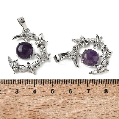 Natural Amethyst Pendants G-B194-01P-10-1