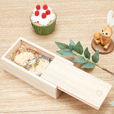 Unfinished Natural Candlenut Card Keeper Box CON-WH0074-91A-1