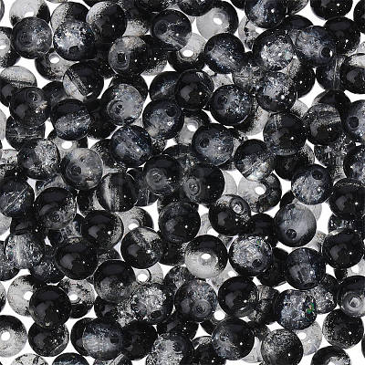 5 Strands Spray Painted Crackle Glass Beads Strands CCG-PA0001-08B-1