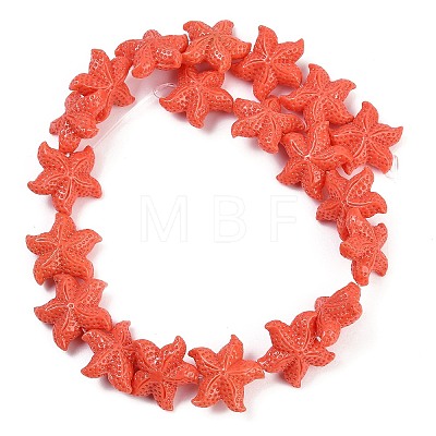 Synthetic Coral Dyed Carved Beads Strands CORA-K009-06C-02-1