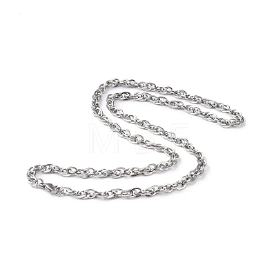 201 Stainless Steel Rope Chain Necklace for Men Women NJEW-I122-02P-1