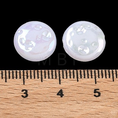 Plating Opaque Acrylic Imitation Shell Beads OACR-P039-09A-1