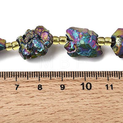 Electroplated Raw Rough Natural Amethyst Beads Strands G-Z131-J02-03-1