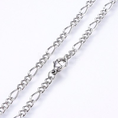 304 Stainless Steel Figaro Chain Necklaces NJEW-F227-03-02-1