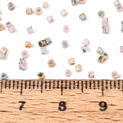 Spray Painted Picasso Cylinder Glass Seed Beads GLAA-T028-12A-05-1