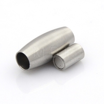 304 Stainless Steel Matte Surface Magnetic Clasps with Glue-in Ends STAS-O042-A-12-1