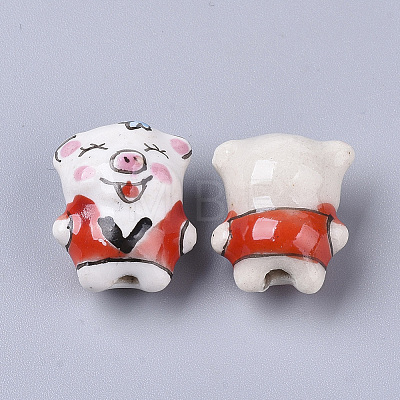 Handmade Porcelain Beads X-PORC-N004-68A-1