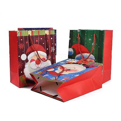 Christmas Paper Santa Claus Printed Tote Bags ABAG-P015-01C-1