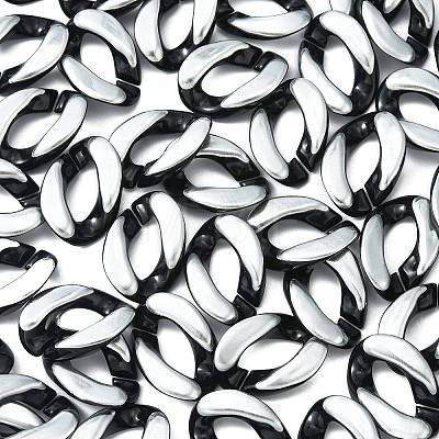 100Pcs Silver Color Plated Acrylic Linking Rings SACR-CJ0001-31-1