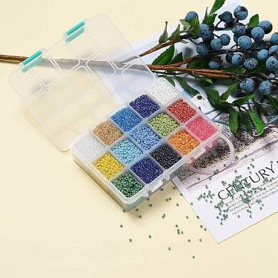 375G 15 Colors Glass Seed Beads SEED-JP0004-04-2mm-1