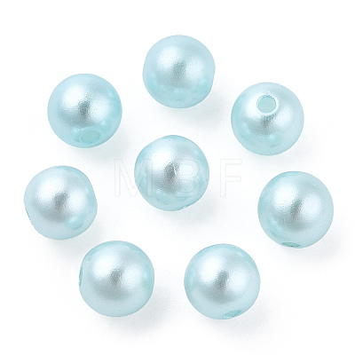 Spray Painted ABS Plastic Imitation Pearl Beads OACR-T015-05B-07-1