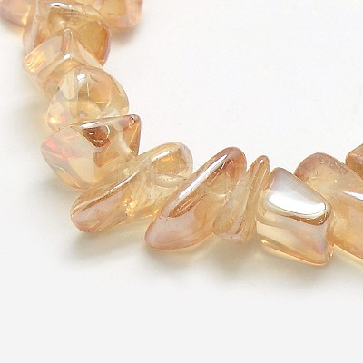 Electroplate Natural Quartz Crystal Chip Beads Strands G-L153-03-1