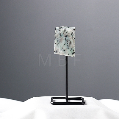 Natural Dalmatian Jasper Lamp with Metal Holder Ornament PW-WG598C7-18-1