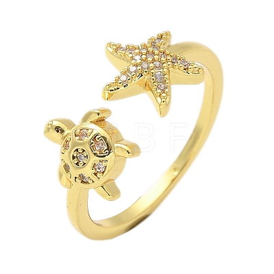 304 Stainless Steel Open Cuff Finger Rings for Women RJEW-B109-07G-02-1