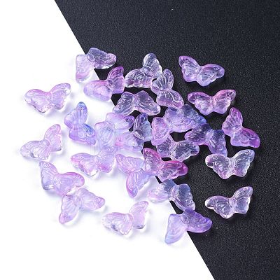 Electroplate Transparent Glass Beads EGLA-L027-E-C02-1