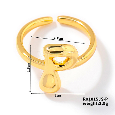 Fashionable Letter Brass Open Cuff for Women UR6840-16-1