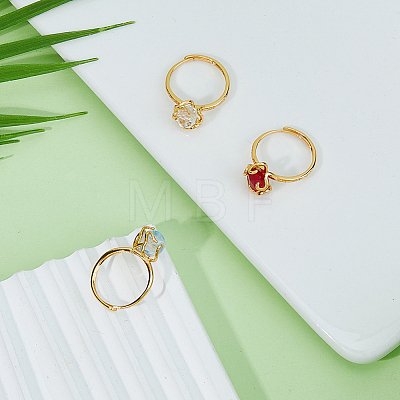 3pcs 3 styles Brass Adjustable Ring Findings FIND-FI0001-06G-1