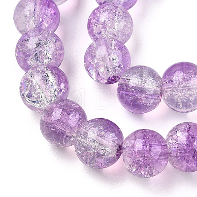 Transparent Crackle Baking Painted Glass Beads Strands X1-DGLA-T003-01A-10-1