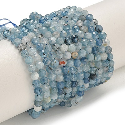 Natural Aquamarine Beads Strands G-F509-10-4mm-01-1