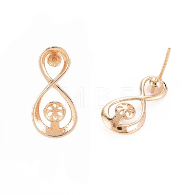 Brass Stud Earring Findings KK-S364-141-1