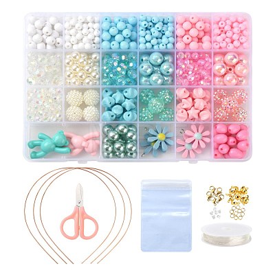 DIY Colorful Bead & Pendant Kid Jewelry Set Making Kit DIY-LS0004-07-1