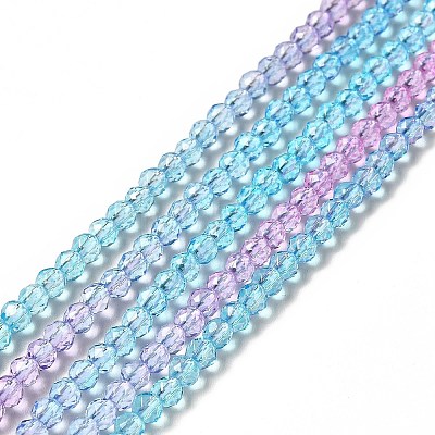 Transparent Gradient Color Glass Beads Strands X1-GLAA-H021-01B-29-1