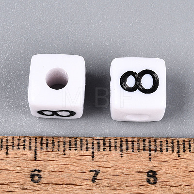 Opaque Acrylic European Large Hole Beads SACR-N020-01B-09-1